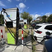 eTankstelle Parkplatz HB Jensen in Westerland