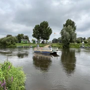 Eine fahrt mit der Solar-Allerfähre in Otersen Eine fahrt mit der Solar-Allerfähre in Otersen