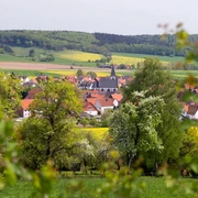Blick auf Alhausen Blick von weiter weg auf Alhausen.
