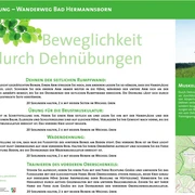 VitalWanderWelt Wanderweg Bad Hermannsborn - Beweglichkeit durch Dehnübungen Informationstafel zum Wanderweg Bad Hermannsborn mit Übungen zur Beweglichkeit durch Dehnen.