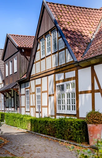Fachwerkhäuser rund um die Ev. Dorfkirche in Versmold-Bockhorst