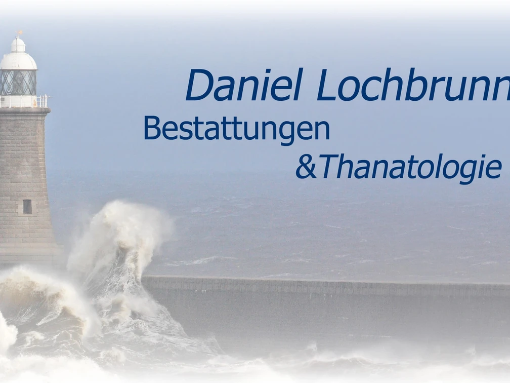 Firmen-Logo Daniel Lochbrunner Bestattungen Leuchtturm mit Schriftzug Daniel Lochbrunner BestattungenLighthouse with lettering Daniel Lochbrunner BestattungenPhare avec inscription Daniel Lochbrunner Bestattungen