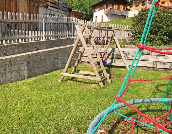 Well laid out playground with swing
