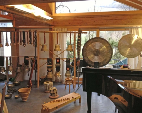 Sound studio with various sound instruments