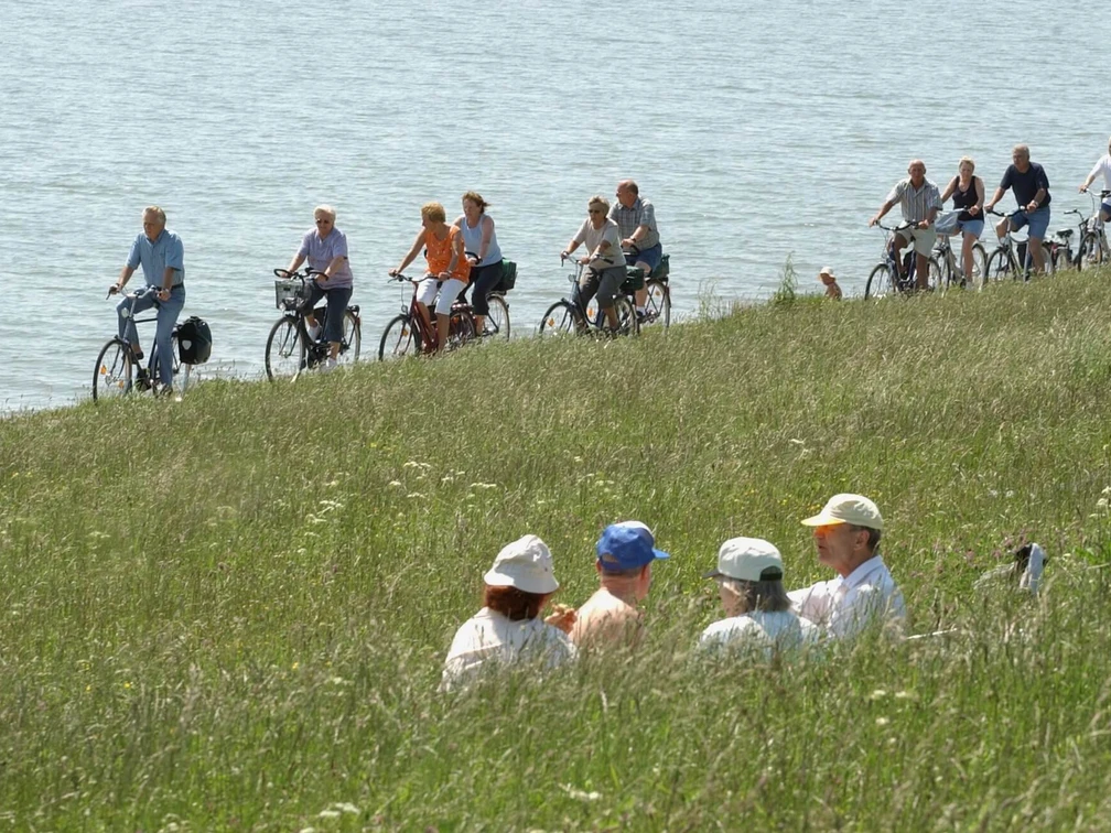 Radfahrer am Südstrand