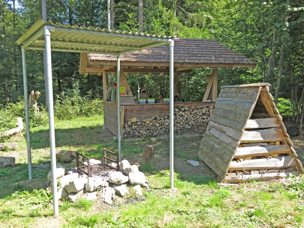 Feuerstelle mit genügend Feuerholz