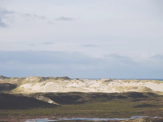 Wanderdünen mit Blick auf das Meer
