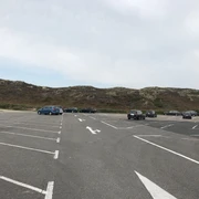 Der Parkplatz an der Buhne 16 in Kampen