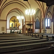 Kirche Kronprinzenkoog, Blick zum Chor/Altarraum