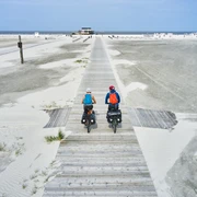 Radfahren am Strand von St. Peter-Ording