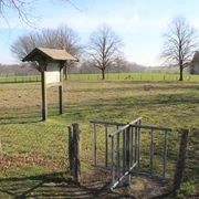Kloster Asbeke liegt in einer grünen, ruhig gelegenen Landschaft, umgeben von Bäumen und Feldern.