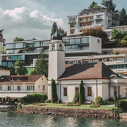 Weggis Protestant Church Aussenansicht der reformierten Kirche WeggisExterior view of the Weggis Protestant ChurchVue extérieure de l'église réformée de Weggis