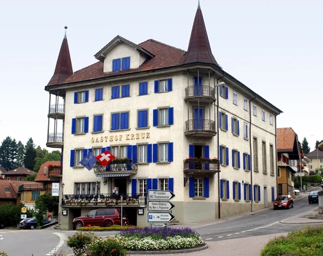 Das Hotel Kreuz liegt mitten im Dorfzentrum von Schüpfheim