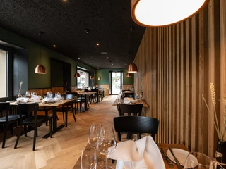 The parlour, with kitchen and bar - the heart of the Lindenhof