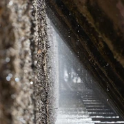 Am Gradierwerk in Bad Rothenfelde wird feine Sole vernebelt