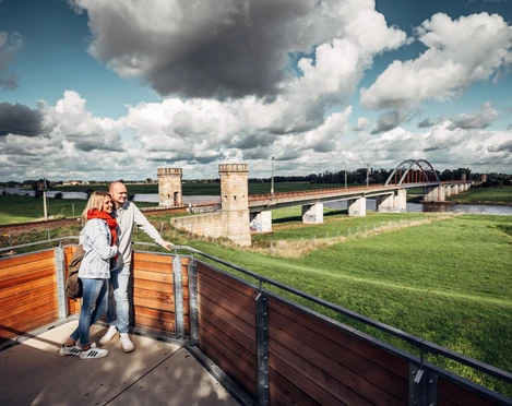 Blick auf Elbe vom Deichgucker