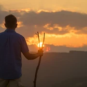 Sonnenuntergang am Uplaender Besinnungsweg