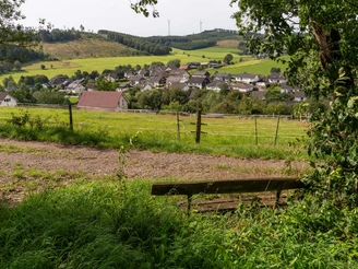 Bank mit Blick auf Rahrbach