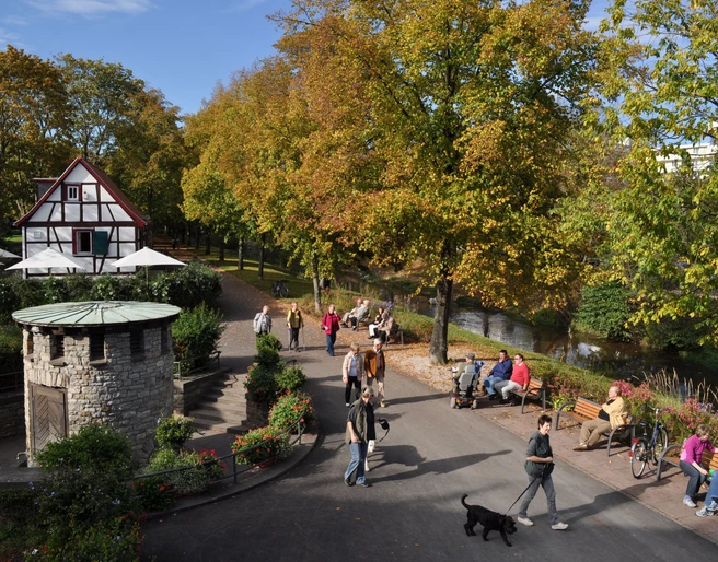 u00dcberblick über den Südpark in Bad Nauheim