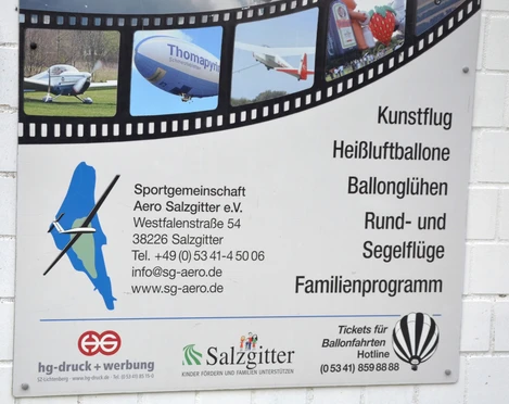Infotafel zum Angebot des Sportgemeinschaft AERO am Salzgittersee
