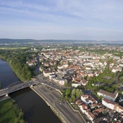 Stadt Minden - CC-BY-SA Harald Wiese.jpg Das Bild zeigt Minden von oben, Drohnenansicht.