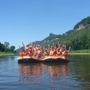 Schlauchboottour auf der Elbe