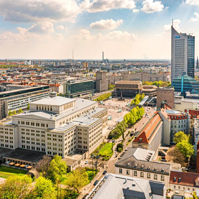 Your meeting & conference in Leipzig: Augustusplatz with Opera, Gewandhaus, City-Hochhaus