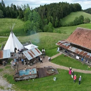 Ausblick auf das Tipi in Romoos