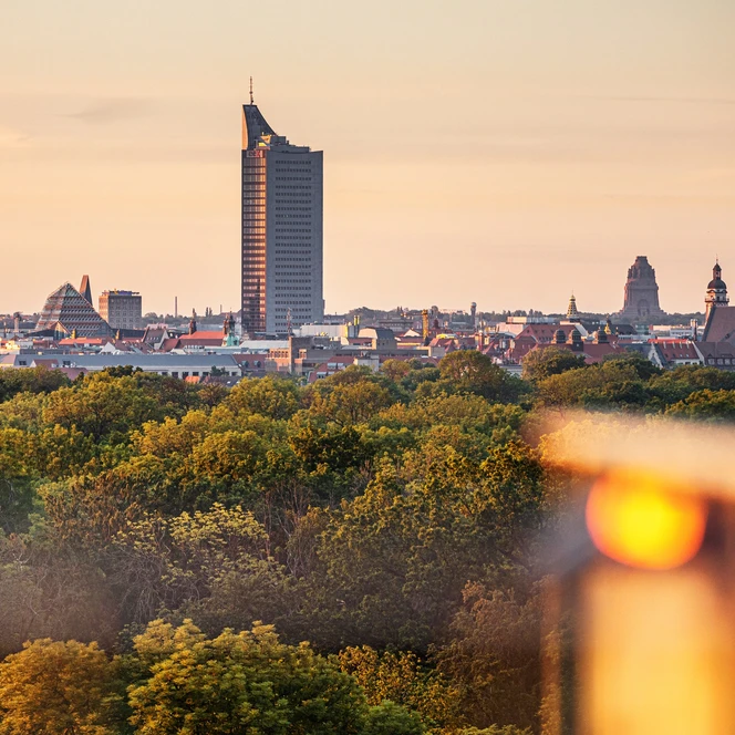 Ihre Tagung & Konferenz in Leipzig: Blick vom Wackelturm im Rosental über die Stadt
