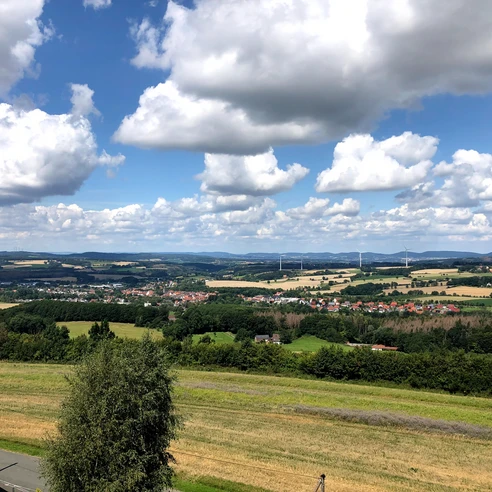 Blick auf Bösingfeld vom Hohen Asch Blick auf Bösingfeld vom Hohen Asch