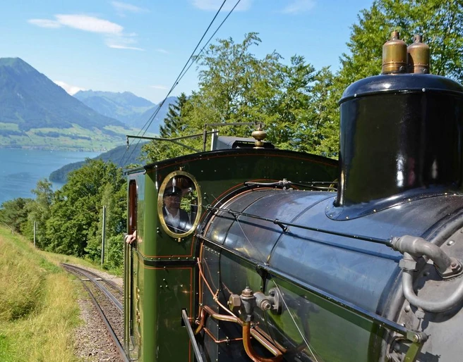 Steam train ride on the Rigi