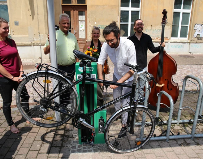 Rad-Selbsthilfewerkstatt am Bahnhof Leisnig