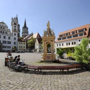 Rast auf dem Oschatzer Marktplatz
