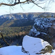 Blick ins Schrammsteingebiet