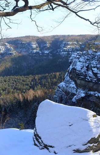 Blick ins Schrammsteingebiet