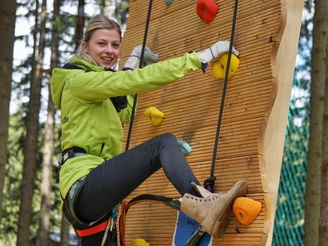 Kletterwand im Kletterpark Grünheide