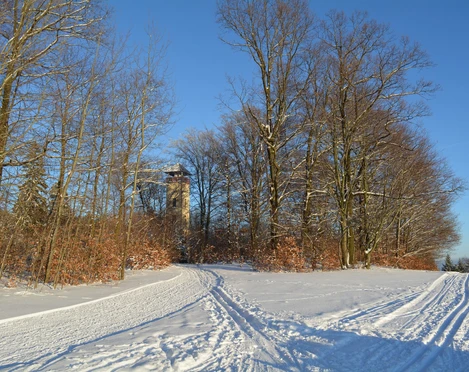 Blick zur Baude im Winter