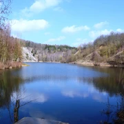 Blick auf die Finkenkuhle, ehemaliger Tagebau in Salzgitter-Bad