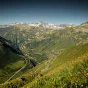 Aussicht vom Furkapass Richtung Gletsch