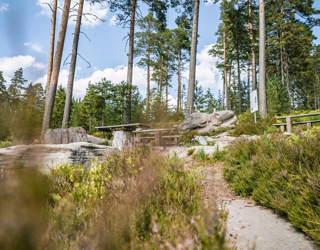 Sitzgelegenheiten rund um den Priorstein