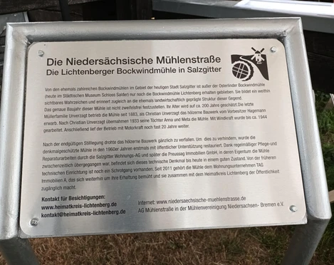 Infotafel Bockwindmühle Salzgitter-Lichtenberg