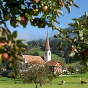 Spaziergang durch das Dorf Marbach