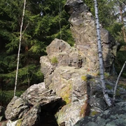 Geotop Versteinerter Mönch nahe dem Schwarzen Stein in Grünbach