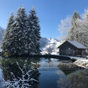 Die Kneippanlage Schwandalpweiher in Flühli ist auch im Winter ein Besuch wert