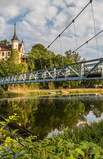 Gattersburg und Hängebrücke in Grimma