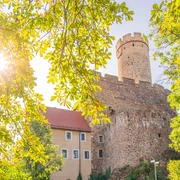 Die Burg Gnandstein bei Frohburg an der KoRoLa-Radroute