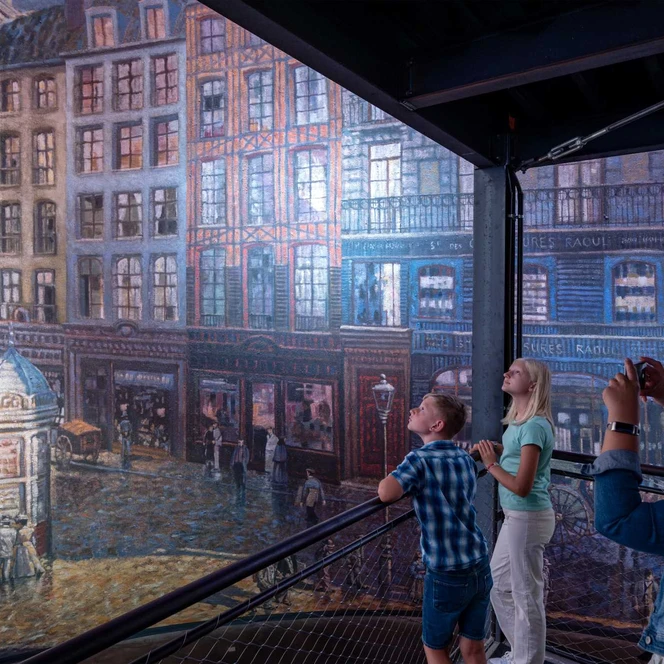 Familie im Panorama DIE KATHEDRALE VON MONET - Industriekultur in Leipzig