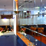 Innenraum des Restaurants im Hotel Falkenstein