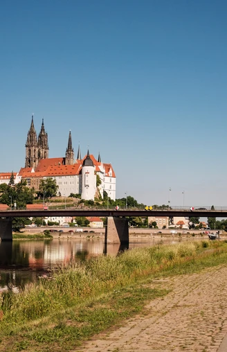 Auf dem Elberadweg in Meißen