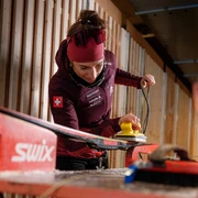 Waxing studio at the Nordic Centre Goms Wachsatelier im Nordischen Zentrum GomsWaxing studio at the Nordic Centre GomsAtelier de fartage au centre nordique de Conches